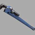 Blue Adjustable Pipe Wrench Hardware Tools with Strong Grip for Plumbing Tasks 3d model