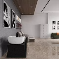 Modern Hair Salon Interior Design With Mirrors Styling Chairs And Storage Shelves