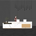Modern Front Desk Company Front Office Reception Desk 3d model