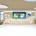 Vibrant Kids Play Space Interior Featuring Cartoon Decorations Large Screen Windows And Toys