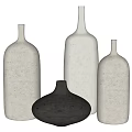 Modern Textured Vases in Light and Black with Minimalist Design