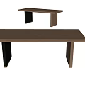 Table Solid Wood Dining Table Long Table Simple Table 3d model