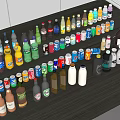 Assorted Colorful Bottled Drinks Including Different Types Of Beverages Neatly Arranged On Table