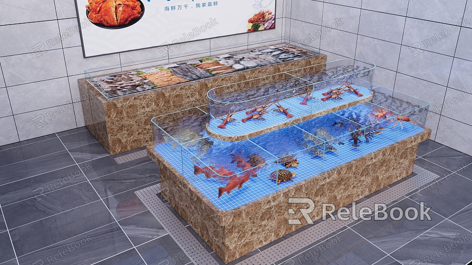 Restaurant Hotel Seafood Pool renderings model