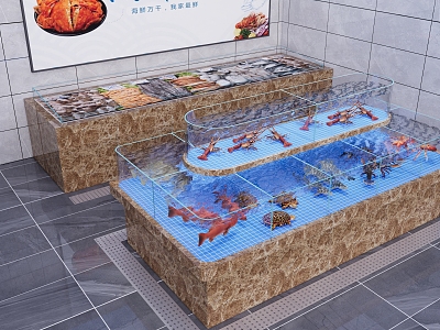 Restaurant Hotel Seafood Pool renderings model