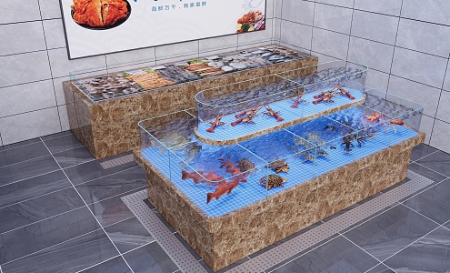 Restaurant Hotel Seafood Pool renderings 3d model