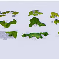 Various Flower and Plant Layouts With Greenery Areas And Stone Accents