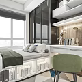 Tatami Bedroom Interior Design With Storage Bed Desk Books And Natural Light