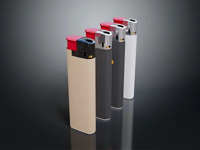 Assorted Colors Sleek Design Lighters For Daily Household Use And Convenience 3d model