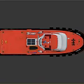 Detailed Red Tugboat Scale Model With White Superstructure And Deck Equipment 3d model
