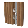 Modern Wooden Bookshelf Interior Design With Open Layered Shelves Books And Table Lamp
