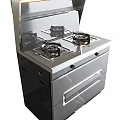 Stainless Steel Kitchen Cooker With Four Gas Burners And Storage Drawers