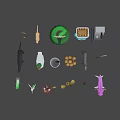 Low Poly Game Movie Characters With Animal Plant Food And Props Design