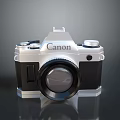 Canon Vintage Electronic Camera Features Classic Body And Retro Lens Design