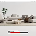 Modern Sofa Coffee Table Combination Sofa Coffee Table 3d model