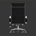 Modern Black Mesh Armchair With Metal Armrests And Rolling Base Design