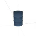 Industrial Blue Metal Barrel With Circular Hoops Isolated On Black Background