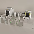 Security Check System With Metal Detector Gates X Ray Scanners And Control Desk