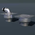 Heavy Duty Metal Pipe Fittings With Square Base And Curved Design Elements