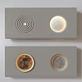 Modern Minimalist Wall Lamp with Circular Textured Surface and Moonlike Pattern for Indoor Lighting Decor 3d model