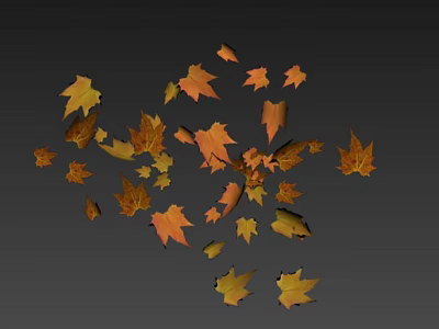 Modern maple leaves fluttering fallen leaves 3d model Modern maple leaves fluttering fallen leaves 3d model