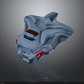 Sleek 3D Product Casing Design With Light Blue Body Red Accents And Dark Panel