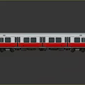 Modern Red And White Train Exterior Design With Windows And Doors