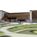 Modern Multi Storey Building With Glass Curtain Wall Balconies Wooden Elements And Green Plants