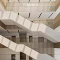 Modern Interior Staircase Structure With White Steps And Wooden Railings In Building Design