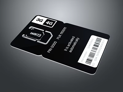 3G 4G SIM Card For Electronic Devices With Mobile Network Support 3d model