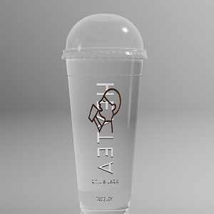 Transparent Plastic Beverage Cup Milk Tea Sticker Sealed Transparent Cup Lid Disposable Plastic Cup Transparent Pet Cold Drink Cup Milk Tea Cup Internet Celebrous Coffee Cup Star Ice Cup 3d model