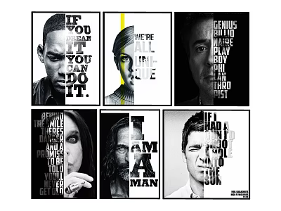 Motivational Character Portrait Paintings With Inspirational Text Phrases 3d model