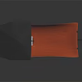 Outdoor Hammock Furniture with Orange Fabric Black Stand and Canopy Cushion