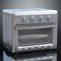 Stainless Steel Countertop Toaster Oven Featuring Control Knobs And Glass Door Design 3d model