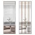 Modern Linear Room Divider Design For Living Room With Sofa And Potted Plant