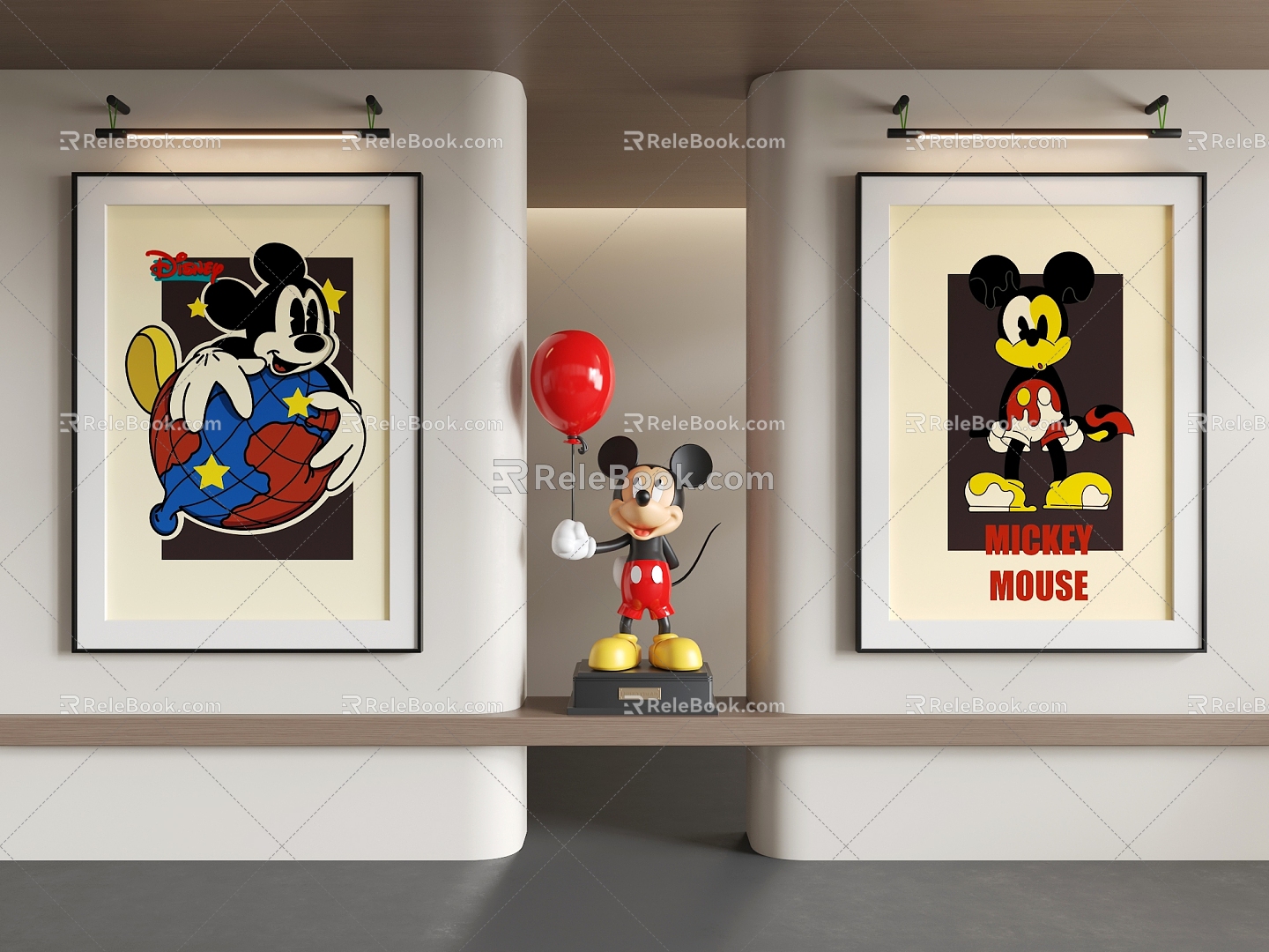 Cartoon Painting Cartoon Decorative Painting Mickey Painting 3d model