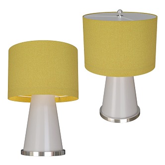 Yellow cloth lampshade table lamp 3d model