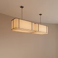 Modern Minimalist Rectangular Chandeliers With Beige Shades And Ceiling Mounted Design 3d model