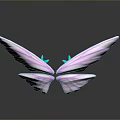 Detailed Butterfly Wings With Vibrant Purple Hues And Blue Accents On Studio Background