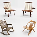 Wooden Lounge Chairs Various Designs Classic Modern Styles Armrests Rocking Base Ergonomic Frames