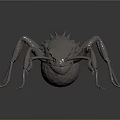 Metallic Ant Model with Detailed Legs Body Structure and Textured Surface on Dark Background