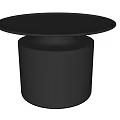 Sleek Black Minimalist Side Table With Round Top And Cylindrical Base 3d model