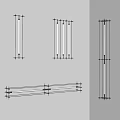 Modern Linear Wall Lights Featuring Vertical Horizontal Styles And Different Sizes 3d model
