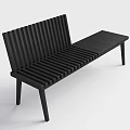 Sleek Black Slatted Outdoor Lounge Chair With Extended Footrest For Patio Garden Relaxing Moments