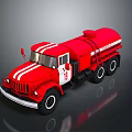 Red Tanker Truck With White Stripes And Number 19 Classic Design