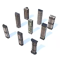 Modern 3D High Rise Building Models With Different Structural Design Styles 3d model