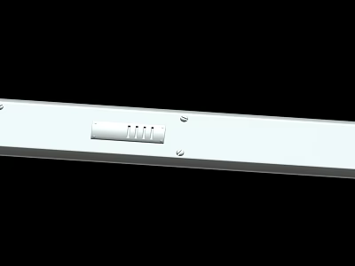 White Long Strip Featuring Small Rectangular Section With Three Vertical Lines And Metal Rivets 3d model
