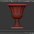 Classical Black Vase With Round Top Opening And Square Stone Base Design