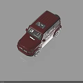 Red Luxury SUV With Roof Rack Shiny Body Black Wheels On Black Background With Reflection