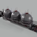 Futuristic Sci Fi Vessel With Three Spherical Modules And Antennas 3d model